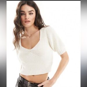 & Other Stories CROPPED SWEETHEART BUSTIER KNIT TOP Size Medium